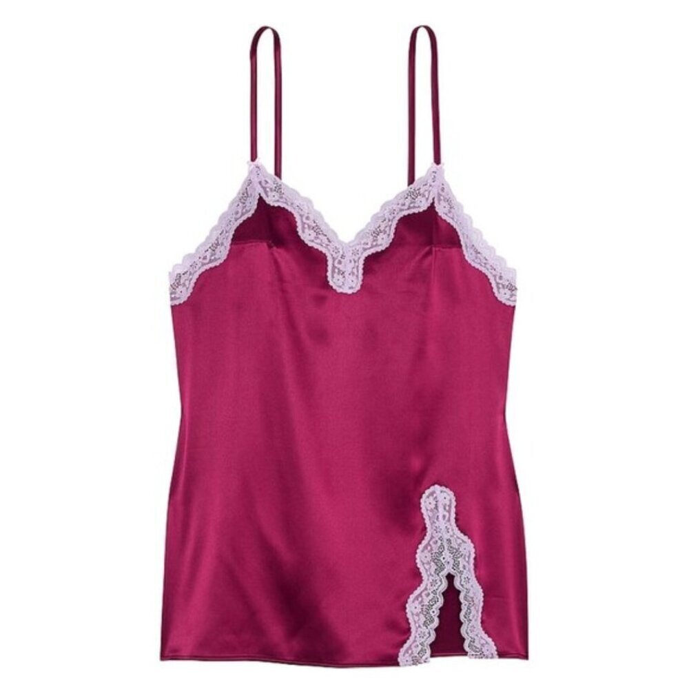 New! Victoria's Secret tease Campari Red Lace Slip Dress Lingerie 47399